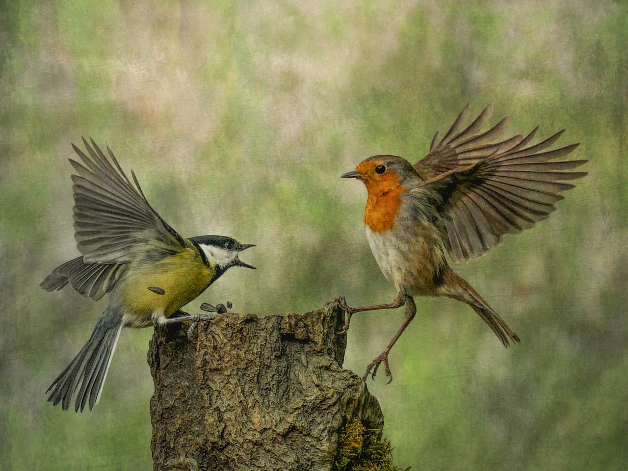 Two birds in a dispute