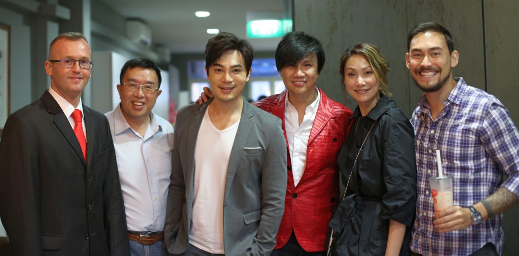 Group picture with Patrick Dahm, Gina Tan, Wallace Ang, Paul Foster and other party guests